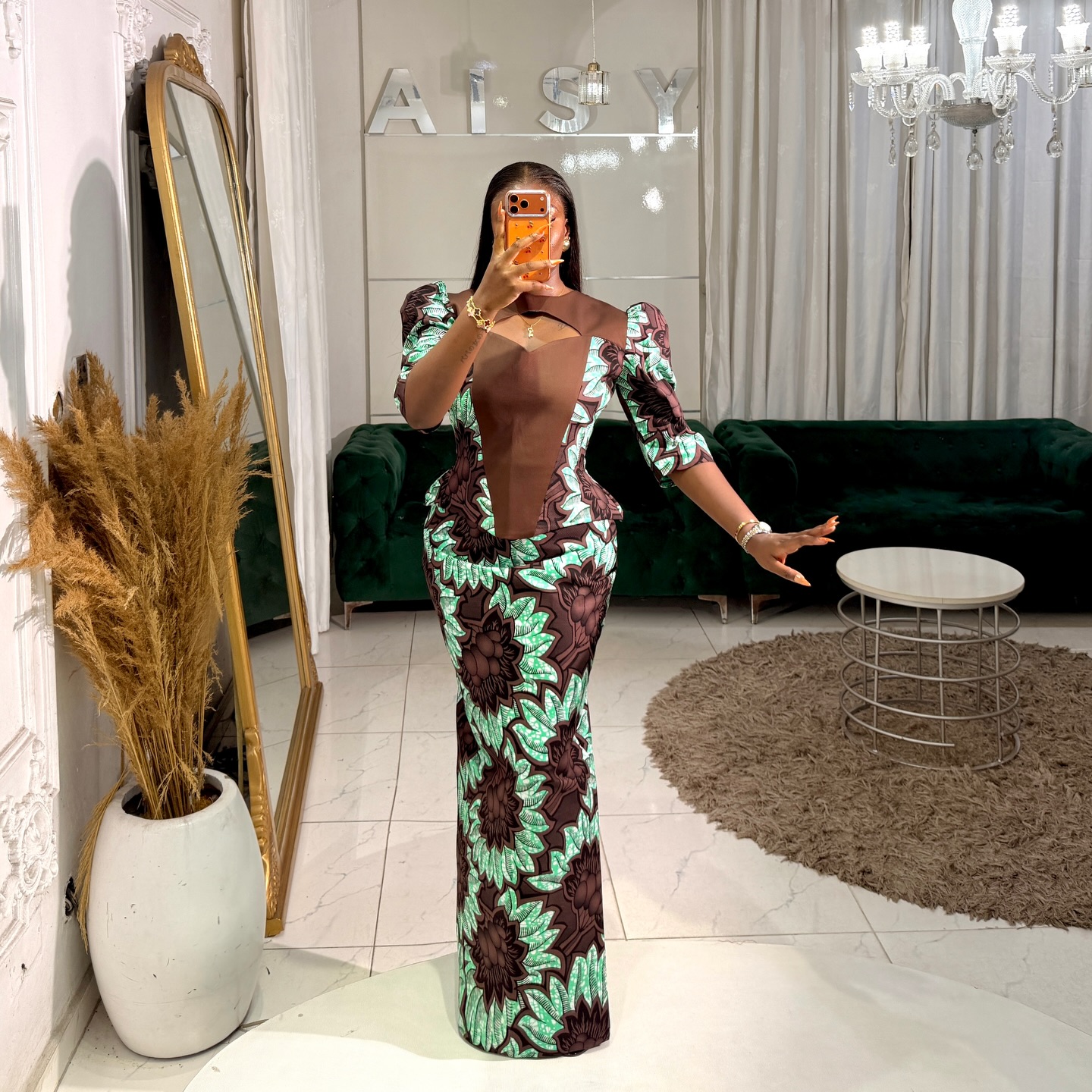 elegant nigerian wedding guest dresses Lavender A Line V Neck 3D Floral Long Prom Dresses, PL583 main image 0